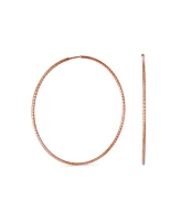 Bling Jewelry Lightweight Round Thin Endless Continuous Twist Hoop Earrings Rose Gold Plated .925 Sterling Silver