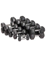 Signature Fitness Hex Dumbbells Strength Training Workout Equipment Set, 15 lbs