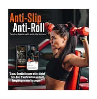 Squatz Neoprene Dumbbell Set With Stand, 30 lb Total Weight