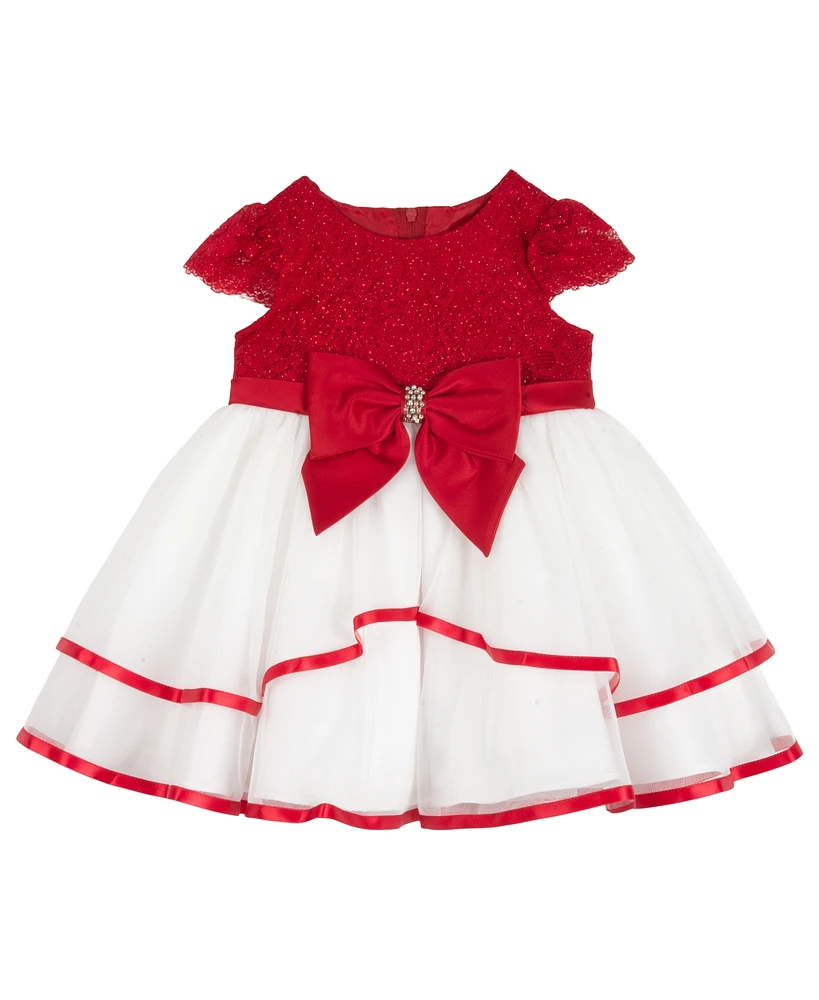 Rare Editions Baby Girl Lace Mesh Social Dress