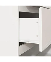 Homsee 3-Drawer White Bedside Table Storage Dresser Cabinet