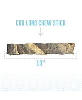 Cod Skin Hand Wrapped Dog Chew Stick: Long 10" - 2pk