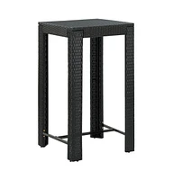 vidaXL Patio Bar Table 23.8"x23.8"x43.5" Poly Rattan