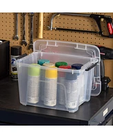 Iris Usa 6 Pack 19qt Clear View Plastic Storage Bin with Lid and Secure Latching Buckles