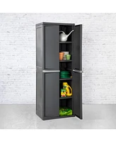 Sterilite Adjustable 4-Shelf Storage Cabinet With Doors, Gray | 01423V01