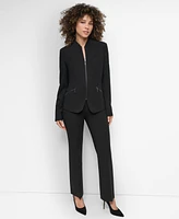 Dkny Women's Mandarin-Collar Zip-Front Long-Sleeve Blazer