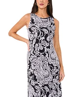 Vince Camuto Women's Printed Keyhole Sleeveless Maxi Dress