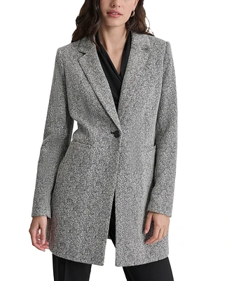 Dkny Petite Notch-Lapel Single-Button Long-Sleeve Jacket