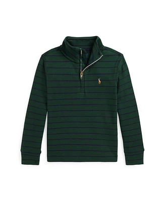 Polo Ralph Lauren Little and Toddler Boys Striped Cotton Quarter-Zip Pullover Sweatshirt