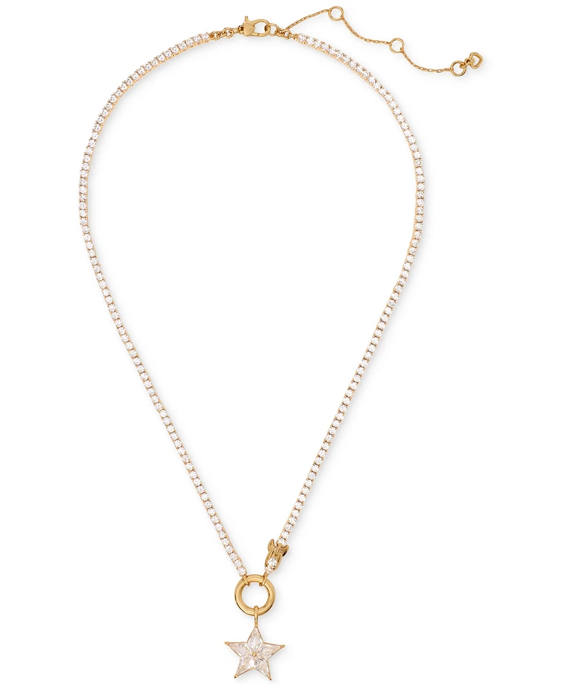 Kate Spade New York Gold-Tone Cubic Zirconia Star Pendant Necklace, 18" + 3" extender