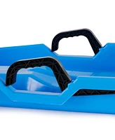 Slippery Racer Downhill Thunder Kids Toddler Plastic Toboggan Snow Sled, Blue