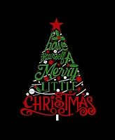 La Pop Art Women's Have Yourself a Merry Little Christmas Word Crew Neck T-Shirt