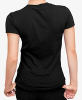 La Pop Art Women's Stretching Cat Word Crew Neck T-shirt