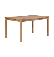 vidaXL Patio Table 59.1"x35.4"x30.3" Solid Teak Wood