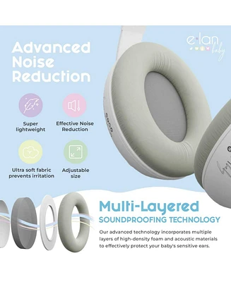 Elan Baby 2-1 Ear Muffs for Baby Ear Protection, Super Lightweight with Ultra Soft Fabric to Prevent Irritation, Protecting Little Ears EverywhereELBR