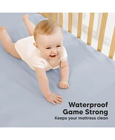 KeaBabies 2pk Soothe Waterproof Fitted Mini Crib Sheets for Girl, Boy, 100% Organic Soft Cotton Pack and Play