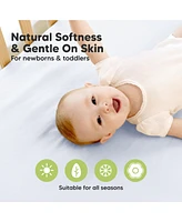 KeaBabies 2pk Soothe Waterproof Fitted Mini Crib Sheets for Girl, Boy, 100% Organic Soft Cotton Pack and Play
