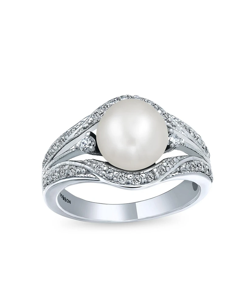 Bling Jewelry Freshwater White Pearl Ring .925 Sterling Silver