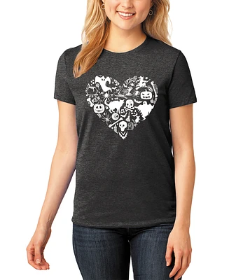 La Pop Art Women's Halloween Heart Premium Blend T-Shirt