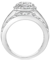 Diamond Round Multirow Cluster Ring (3 ct. t.w.) in 14k White Gold