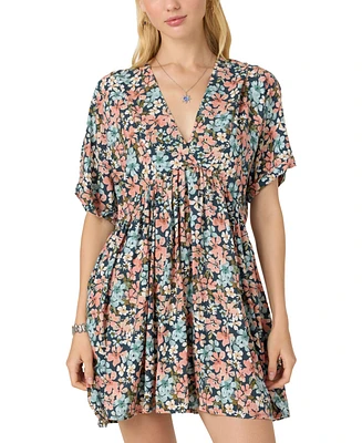 O'Neill Juniors' Rosemary Terrece Floral-Print Babydoll Dress