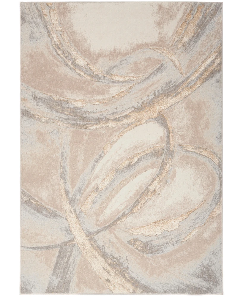 Inspire Me! Home Decor Brushstrokes BSK01 5'3"x7'3" Area Rug