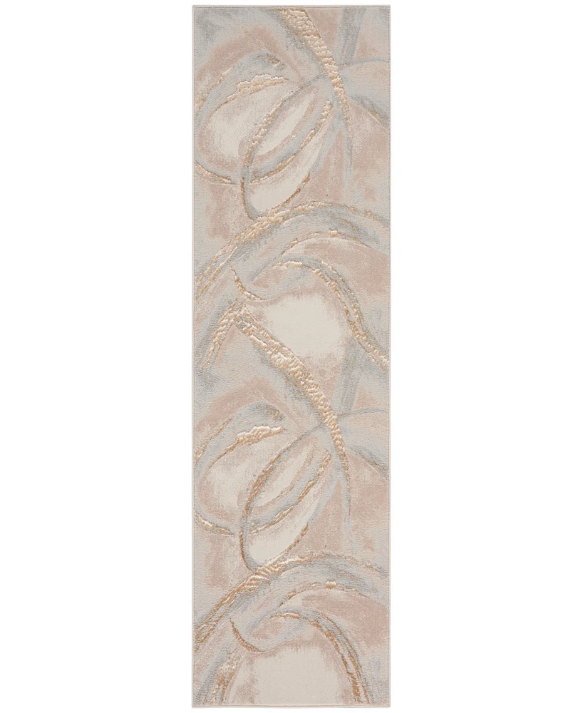 Inspire Me! Home Decor Brushstrokes BSK01 2'2"x7'6" Runner Area Rug