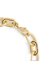 Coach Gold-Tone Signature Stitched Chain Link Bracelet