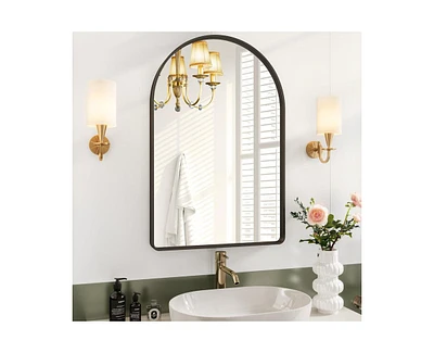 Gaomon Arched Mirror, Bathroom Mirrors for Over Sink, 22x30 Inch Arch Mirror, Arched Wall Mirror, Bathroom Vanity Mirror for Living Room Bedroom Entry