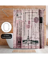 Americanflat 71x74 Shower Curtain - French Inspired Quote Design - Curtain Nostalgic by LebensART