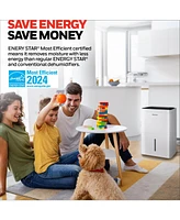 Honeywell 2024 New! 50-Pint Energy Star Dehumidifier for 4,000 Sq Ft – Laundry Mode, Auto-Comfort Mode & Thermal Overload Protection, TPFIT50WK