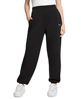 Guess Women's Cecelia Scuba Rhinestone-Logo Jogger Pants