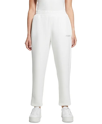 Guess Women's Cecelia Scuba Rhinestone-Logo Jogger Pants