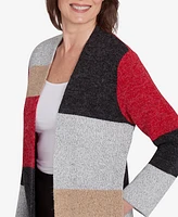 Alfred Dunner Petite Runway Ready Colorblock Cardigan Sweater