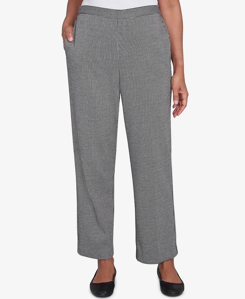 Alfred Dunner Petite Runway Ready Chic Pull On Houndstooth Medium Length Pants