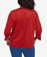 Alfred Dunner Petite Harvest Moon Timeless Faux Suede Jacket