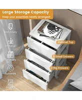 Costway Pcs -Drawer Plastic Rolling Storage Cart with 4 Universal Wheels Dresser Cabinet