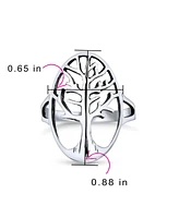 Bling Jewelry Large Open Oval Family Wishing Tree of Life Ring 925 Sterling Silver