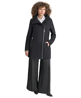 Dkny Womens Asymmetrical Zip Coat, Created for Macys