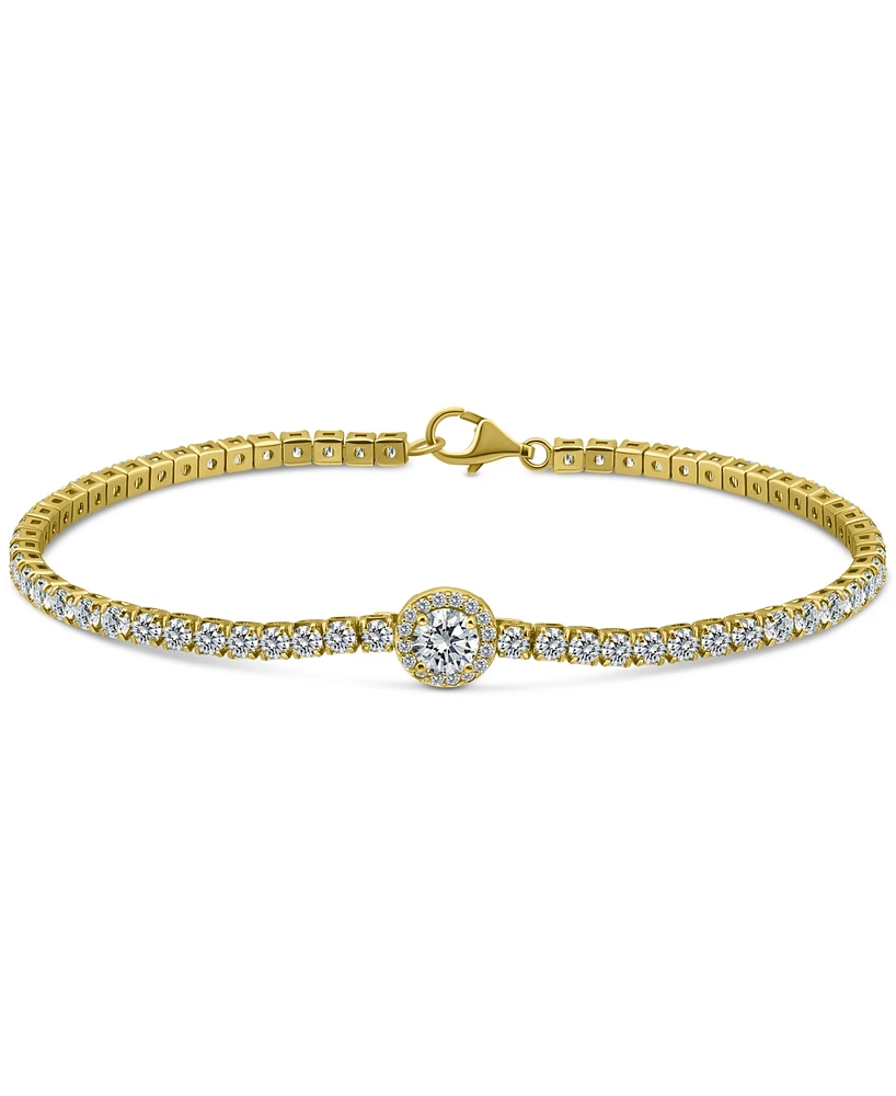 Giani Bernini Cubic Zirconia Solitaire Halo Tennis Bracelet, Created for Macy's