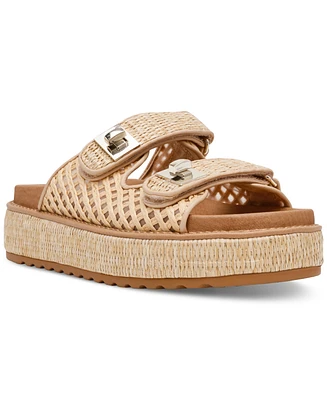 Steve Madden Women's Bigschmona Platform Buckle Footbed Slide Sandals