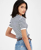 Tommy Jeans Women's Essential Striped Short-Sleeve Sweater