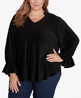 Ruby Rd. Plus Size Smocked Velvet Blouse