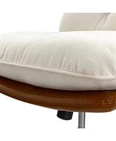 Hulala Home Lindsay Mid Century Modern Task Chair Faux Leather +Polyester/Polyester Blend
