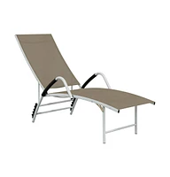 vidaXL Sun Lounger Textilene and Aluminum Taupe