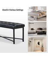 Hulala Home Eberhard Modern Upholstered Flip Top Storage Bench with Button-Tufted