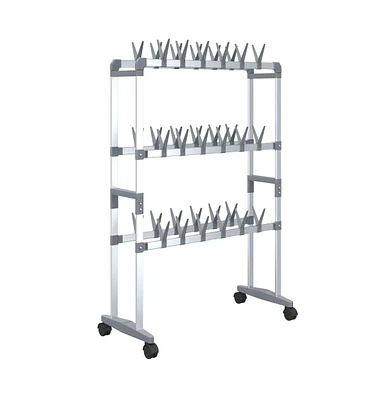 vidaXL Shoe Rack with Wheels Silver 26"x10.6"x39.4"