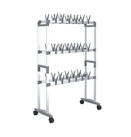 vidaXL Shoe Rack with Wheels Silver 26"x10.6"x39.4"