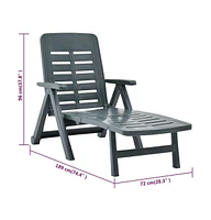 vidaXL Folding Sun Lounger Plastic