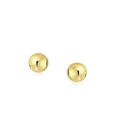 Bling Jewelry Unisex Classic Minimalist Tiny Simple Round 3MM Ball Yellow 14K Gold Ball Stud Earrings Screw Back For Women Men